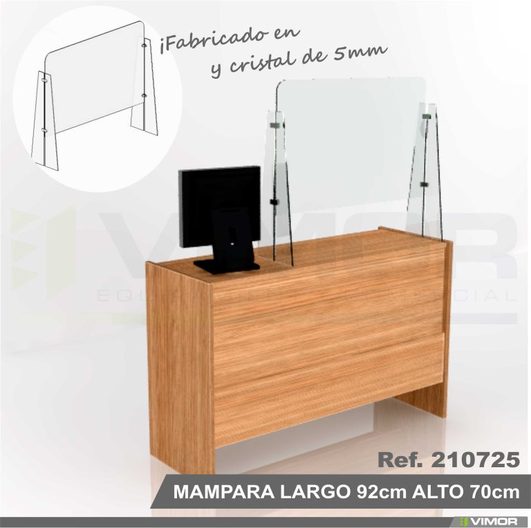 MAMPARA PROTECTORA MOSTRADOR CRISTAL 92cms