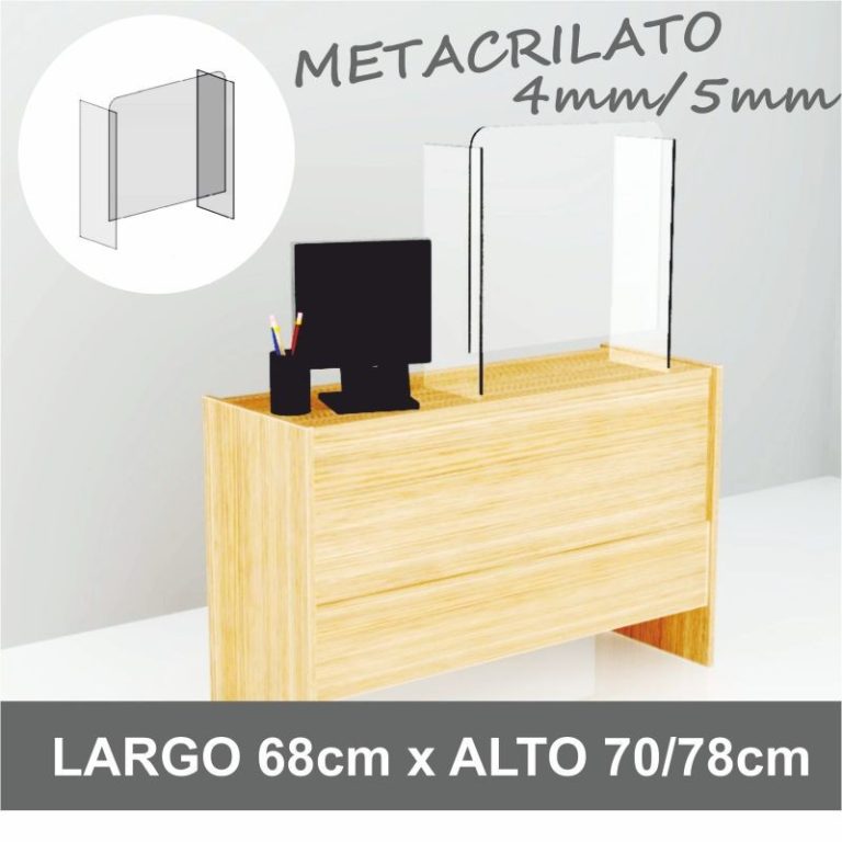 MAMPARA PROTECTORA MOSTRADOR ADAPTABLE EN 2 ALTURAS 67.5cms