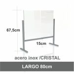 MAMPARA MESA/MOSTR. ACERO INOX./CRISTAL 5mm