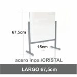 MAMPARA MESA/MOSTR. ACERO INOX./CRISTAL 5mm