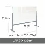 MAMPARA MESA/MOSTR. ACERO INOX./CRISTAL 5mm