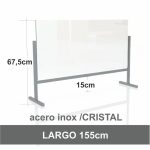 MAMPARA MESA/MOSTR. ACERO INOX./CRISTAL 5mm