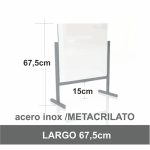 MAMPARA MESA/MOSTR. ACERO INOX./METACRILATO
