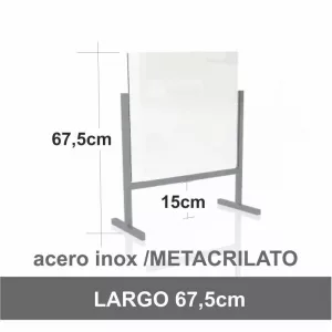 MAMPARA MESA/MOSTR. ACERO INOX./METACRILATO