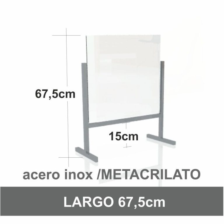MAMPARA MESA/MOSTR. ACERO INOX./METACRILATO
