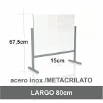 MAMPARA MESA/MOSTR. ACERO INOX./METACRILATO
