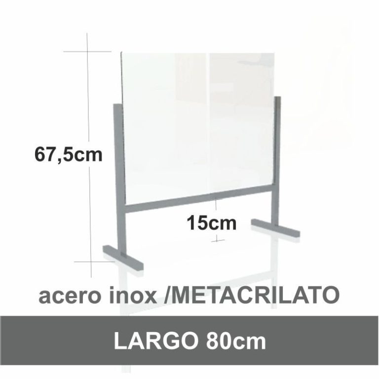 MAMPARA MESA/MOSTR. ACERO INOX./METACRILATO