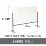 MAMPARA MESA/MOSTR. ACERO INOX./METACRILATO