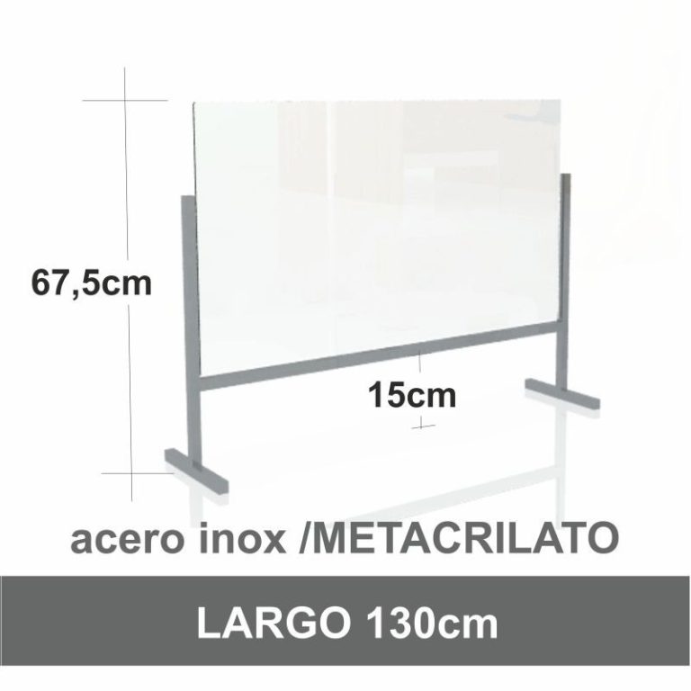 MAMPARA MESA/MOSTR. ACERO INOX./METACRILATO