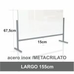 MAMPARA MESA/MOSTR. ACERO INOX./METACRILATO