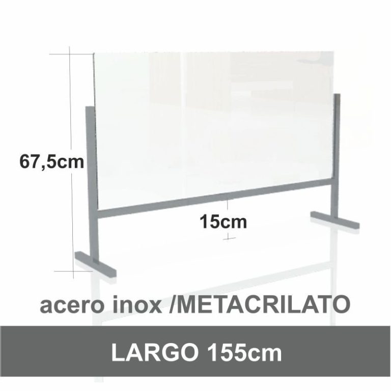 MAMPARA MESA/MOSTR. ACERO INOX./METACRILATO