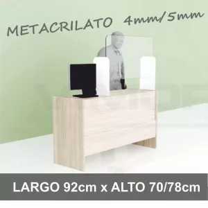 MAMPARA PROTECTORA MOSTRADOR ADAPTABLE EN 2 ALTURAS 92cms