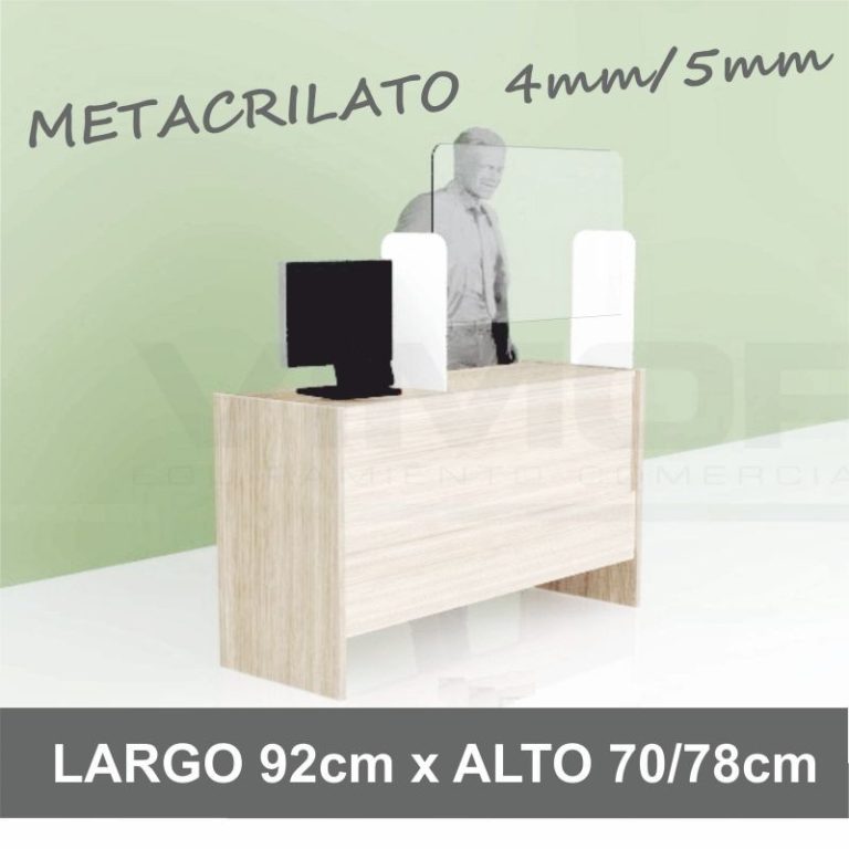 MAMPARA PROTECTORA MOSTRADOR ADAPTABLE EN 2 ALTURAS 92cms