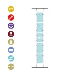 EXPOSITOR 5 PORTACARTELES DIN A4 VERTICAL 5A4V SISTEMA CABLE