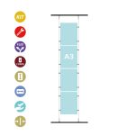 EXPOSITOR 4 PORTACARTELES DIN A3 VERTICAL 4A3V SISTEMA CABLE