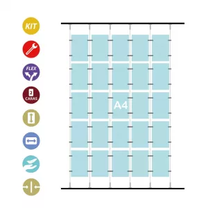 EXPOSITOR 25 PORTACARTELES DIN A4 VERTICAL 25A4V SISTEMA CABLE