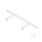 COLGADOR TUBO RECTANGULAR "U" 90CM, 60CM ENTRE SOPORTES
