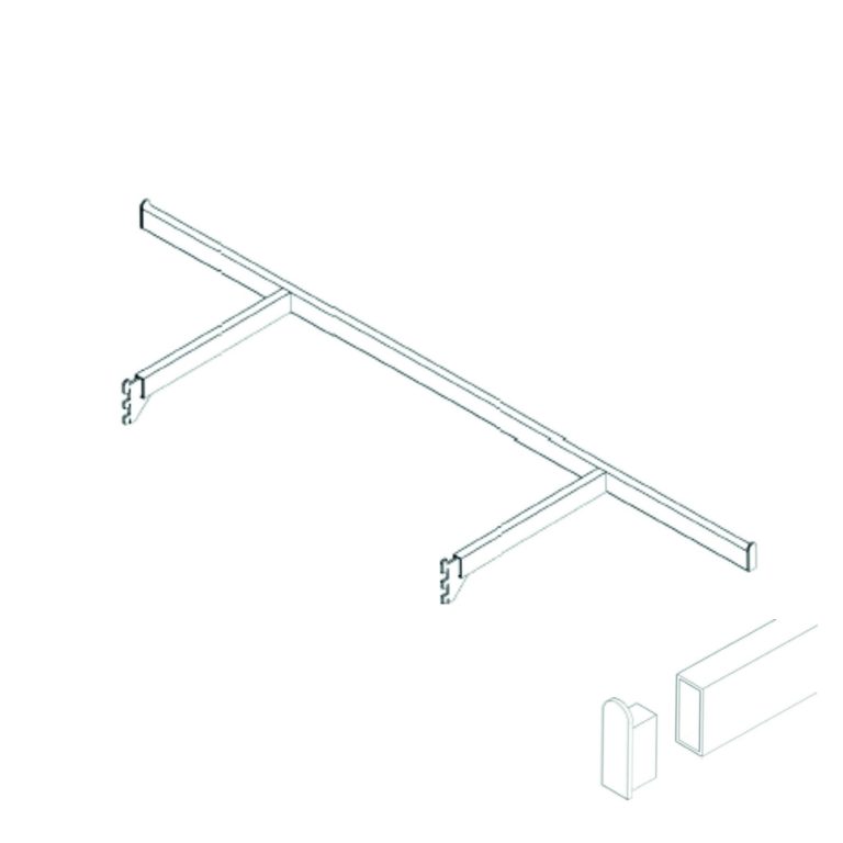 COLGADOR TUBO RECTANGULAR "U" 90CM, 60CM ENTRE SOPORTES