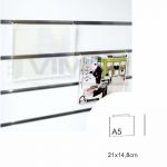 PORTACARTEL A5 HORIZONTAL A5 A-15cm B-21cm SISTEMA LAMAS