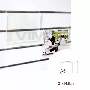 PORTACARTEL A5 HORIZONTAL A5 A-15cm B-21cm SISTEMA LAMAS