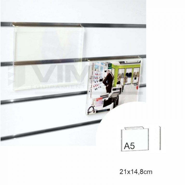 PORTACARTEL A5 HORIZONTAL A5 A-15cm B-21cm SISTEMA LAMAS
