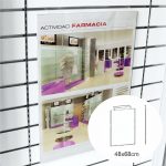 PORTACARTEL VERTICAL 48X68 A-68cm B-48cm SISTEMA LAMAS