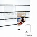 PORTACARTEL VERTICAL A5 A5 A-21cm B-15cm SISTEMA LAMAS