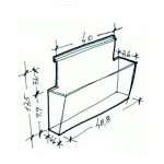 PORTAFOLLETOS METACRILATO 6,6cm fondo 48,8cm ancho 17,5cm alto