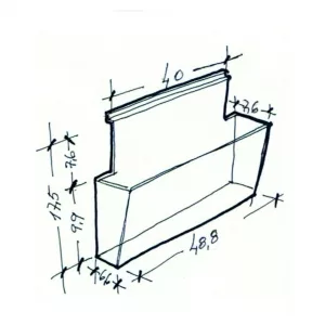 PORTAFOLLETOS METACRILATO 6,6cm fondo 48,8cm ancho 17,5cm alto