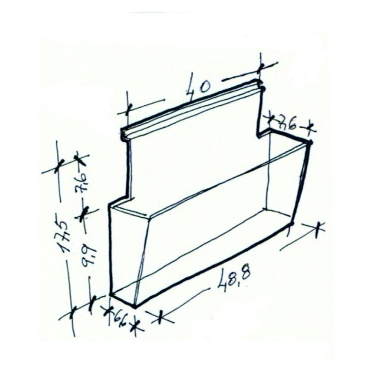 PORTAFOLLETOS METACRILATO 6,6cm fondo 48,8cm ancho 17,5cm alto