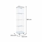VITRINA ECO CRISTAL TEMPLADO, TECHO MADERA-RUEDAS