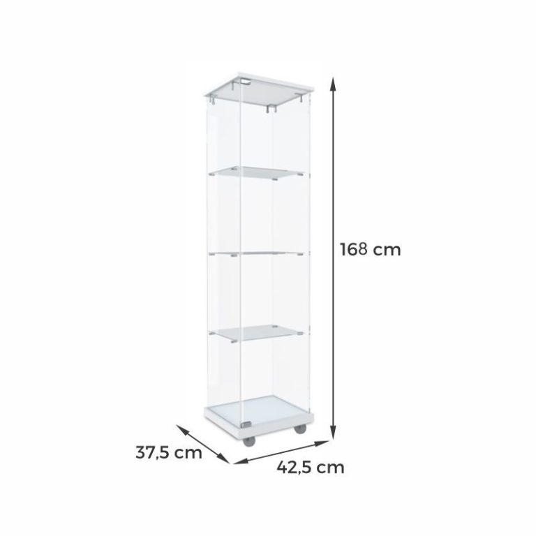 VITRINA ECO CRISTAL TEMPLADO, TECHO MADERA-RUEDAS