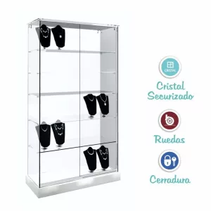 VITRINA CRISTAL 8mm TEMPLADO, 5 ESTANTES 1020x460x1900