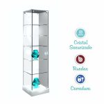 VITRINA CRISTAL 8mm TEMPLADO, 5 ESTANTES 460x460x1900