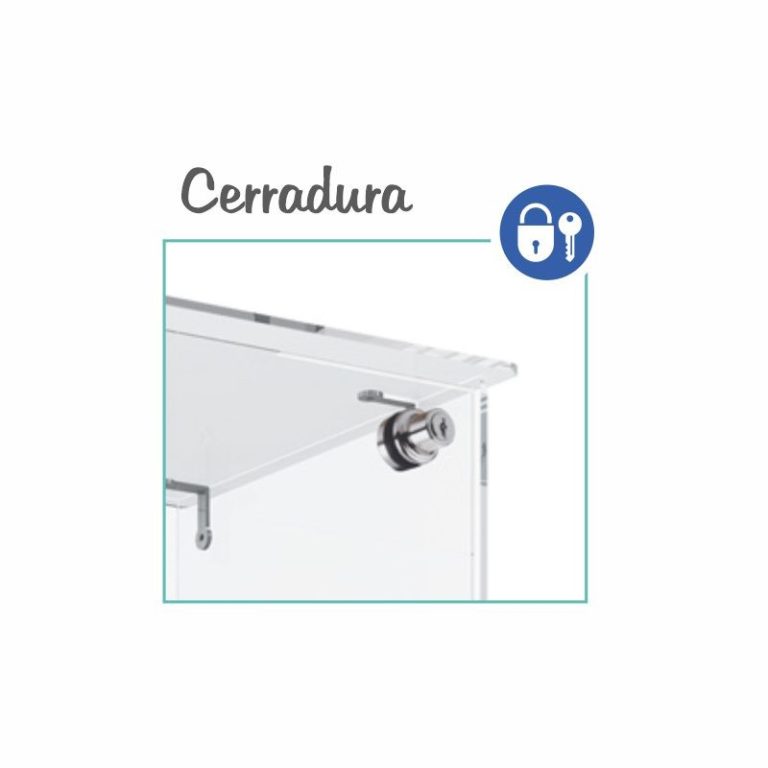 VITRINA CRISTAL 8mm TEMPLADO, 5 ESTANTES 460x460x1900