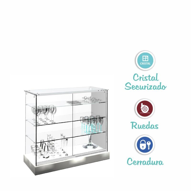VITRINA CRISTAL 8mm TEMPLADO, 3 ESTANTES 1020x460x950 VITRINA CRISTAL 8mm TEMPLADO, 3 ESTANTES 1020x460x950