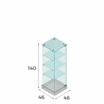 VITRINA CRISTAL 8mm TEMPLADO, 3 ESTANTES 460x460x1400