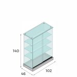 VITRINA CRISTAL 8mm TEMPLADO, 3 ESTANTES 1020x460x1400