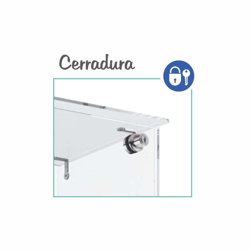 VITRINA CRISTAL 8mm TEMPLADO, 3 ESTANTES 1020x460x1400