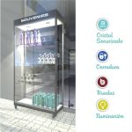 VITRINA TERRAZA CON CAJETIN LOGO Y FOCOS T3