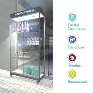 VITRINA TERRAZA CON CAJETIN LOGO Y FOCOS T3