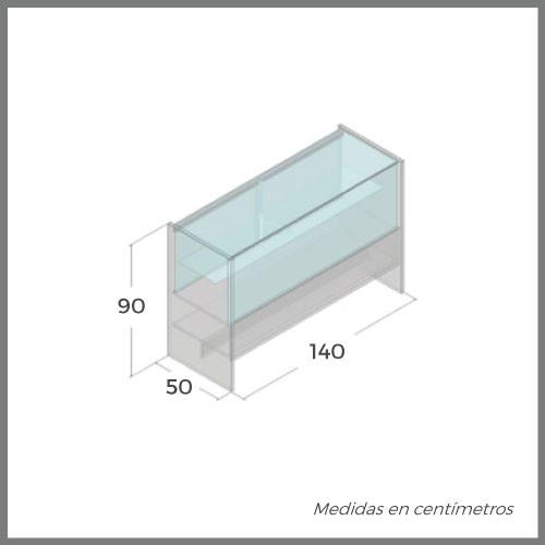 MOSTRADOR CAPRI M40 DE 140cm-VITRINA MEDIANA MOSTRADOR CAPRI M40 DE 140cm-VITRINA MEDIANA