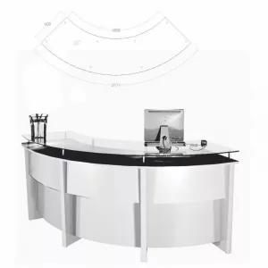 Mostrador Curvo 3 Módulos cristal largo