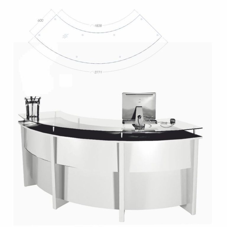 Mostrador Curvo 3 Módulos cristal largo