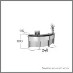MOSTRADOR CURVO 3 MODULOS cristal largo