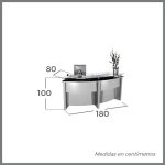 MOSTRADOR CURVO 2 MODULOS cristal largo
