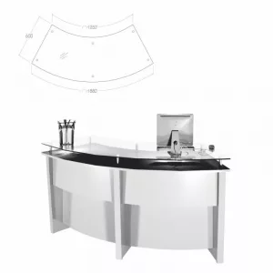Mostrador Curvo 2 Módulos cristal largo