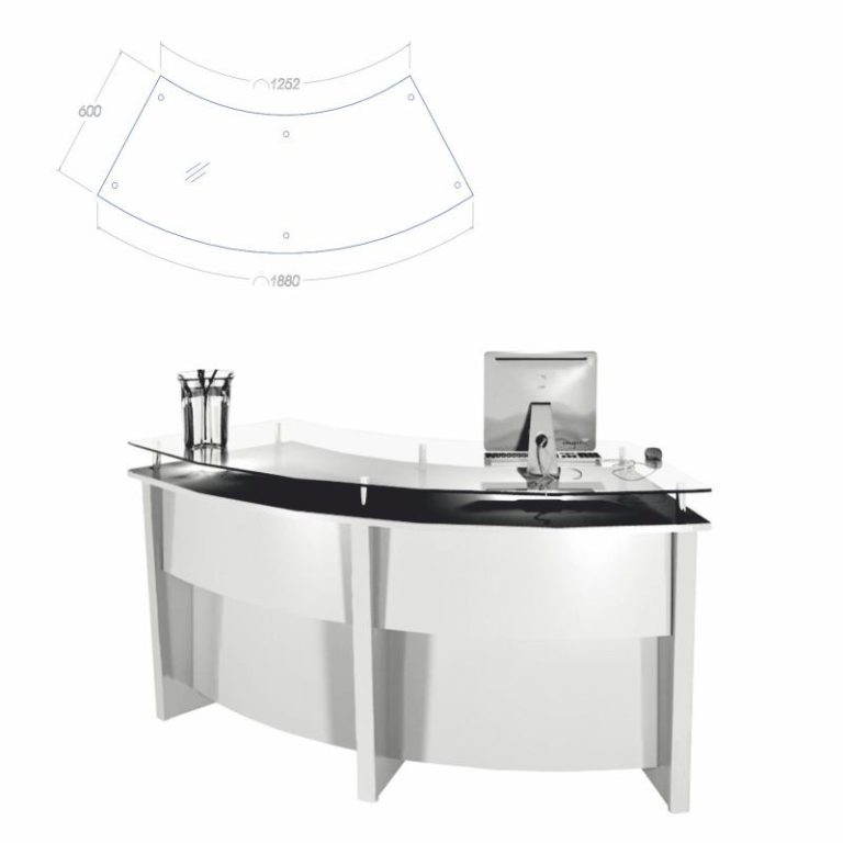 Mostrador Curvo 2 Módulos cristal largo