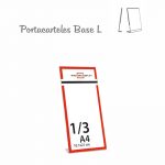 PORTACARTELES METACRILATO VERTICAL base L 1/3-A4 (en caja de 10 uds)