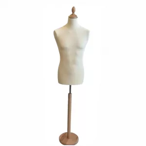 Busto porexpan caballero con tapa y base madera